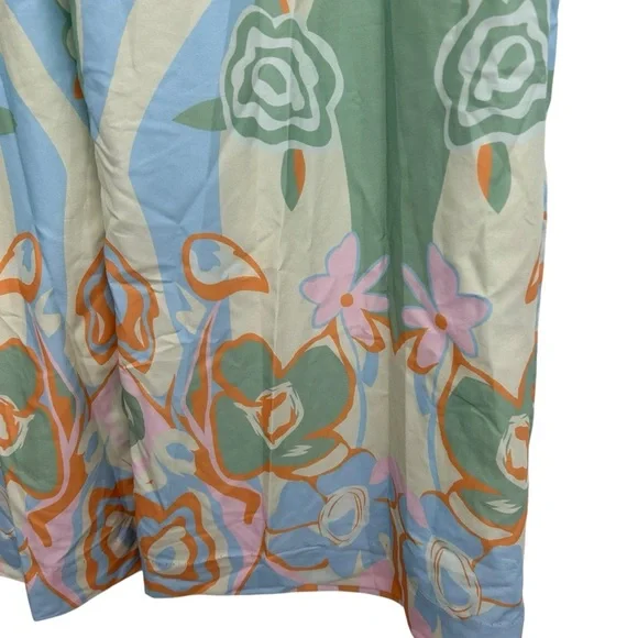 Boho Floral Print Two Piece Set Women’s XL | Smocked Crop Tank & Wide Leg Pants - Picture 10 of 14